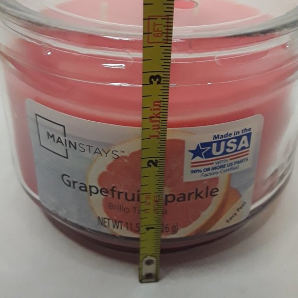 Mainstays Grapefruit Sparkle Three Wick Candle 11.5 oz - Picture 2 of 4